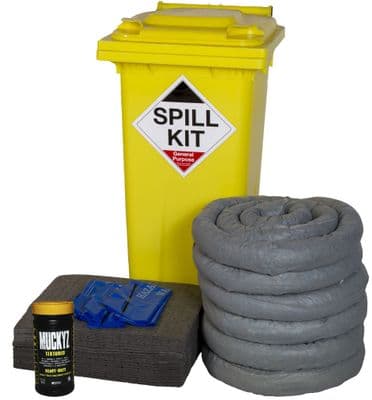 120 Litre General Purpose Spill Kit | Yellow Wheeled Bin | GSK120
