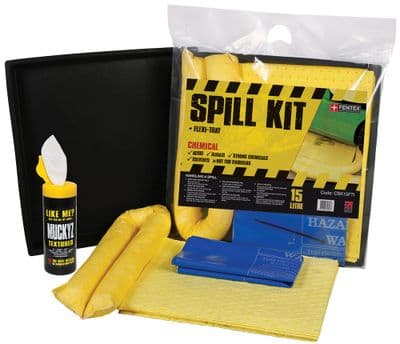 15 Litre Chemical Spill Kit With Flexi-Tray | Pack of 5 | CSK15FTI