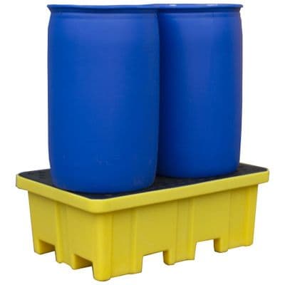 2 Drum Spill Pallet | 4 Way Forklift Access | 230 Litre Sump