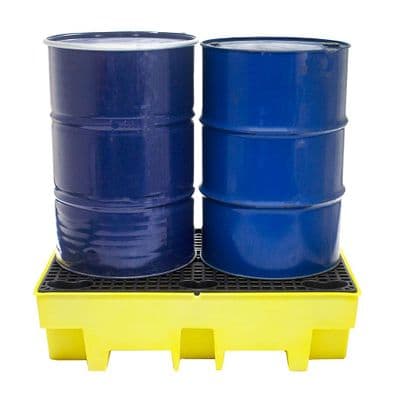 2 Drum Spill Pallet | Forkliftable | 240 Litre Sump