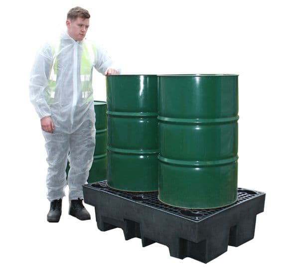 2 Drum Spill Pallet | Recycled Plastic | 240 Litre Sump