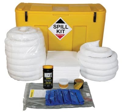 250 Litre Oil & Fuel Spill Kit  With Drain Cover | Yellow Locker | OSKJ