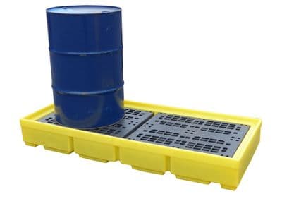 3 Drum Spill Pallet | Robust Grid | 228 Litre Sump