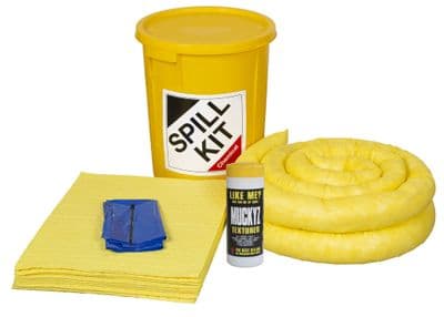 35 Litre Chemical Spill Kit | Yellow Plastic Drum | Pack of 3 | CSK3