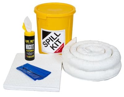 35 Litre Oil & Fuel Spill Kit | Yellow Plastic Drum | Pack of 3 | OSK3
