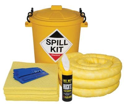 65 Litre Chemical Spill Kit | Yellow Plastic Drum | CSK6