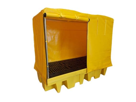 8 Drum Spill Pallet | Soft Cover Forkliftable | 1140 Litre Sump