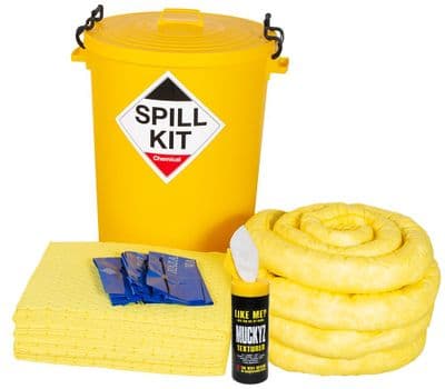 90 Litre Chemical Spill Kit | Yellow Plastic Drum | CSK90RY