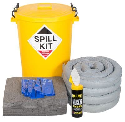 90 Litre General Purpose Spill Kit | Yellow Plastic Drum | GSK90RY