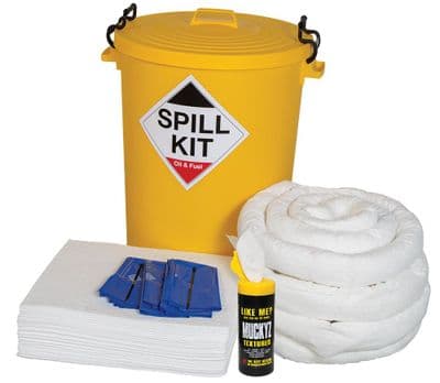 90 Litre Oil & Fuel Spill Kit | Yellow Plastic Drum  | OSK90RY