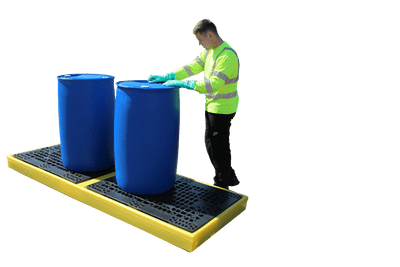 Bund Sump Flooring For 4 x 205ltr Drums with Inline 300ltr Sump - BF4S