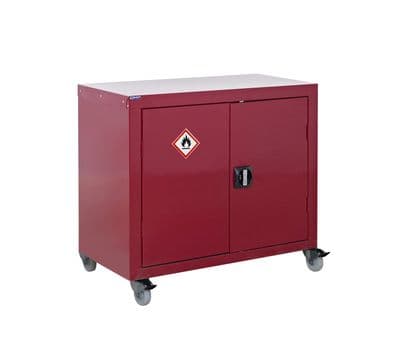 Flammable Liquid Mobile Cupboard - 1 Shelf - H840 x W900 x D460mm - CFL849046MRX