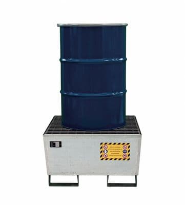 Galvanised Steel Spill Pallet for 1 Drum  Nestable Design - EKON101ZE0003