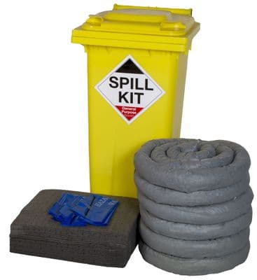 General Purpose Spill Kit Yellow Wheeled Bin 120ltr - GSK120