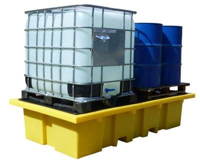 IBC Bund Spill Pallet for 2 x 1000 Litre IBCs  1140 Litre Sump (BB2)