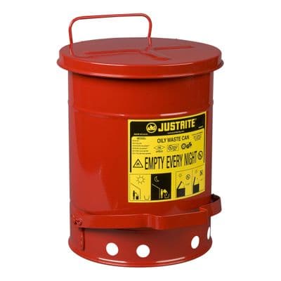 Justrite 20ltr Foot Operated Oily Waste Can - 09100