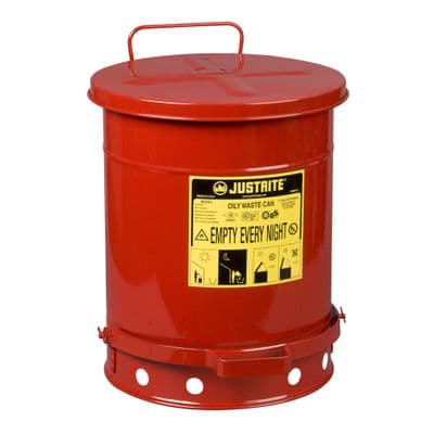 Justrite 34ltr Foot Operated Oily Waste Can - 09300