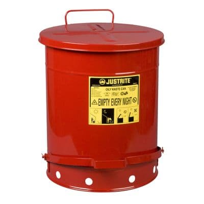 Justrite 52ltr Foot Operated Oily Waste Can - 09500