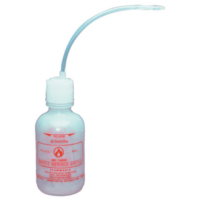 Justrite Polyethylene Safety Dispenser Bottle with Flex Tube 0.5ltr - 14009