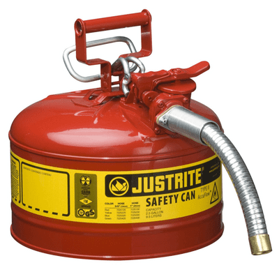 Justrite Type II Safety Can | 9.5 Litre | AccuFlow Hose | Red | 7225130Z