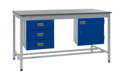 Kit B - Workbench with Storage Cupboard & Triple Drawer Unit