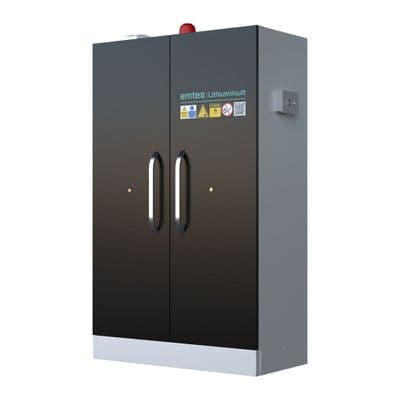 LithiumVault FirePro® Three-Phase Cabinet with Control Panel & Charging | 2-Door | CH-L5F2PGK