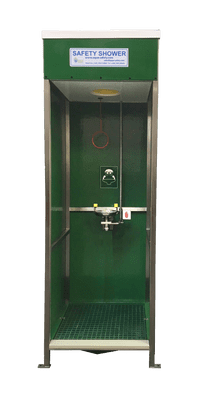 Mains-Fed Cubicle Safety Shower with Internal Eyewash - CUB1E
