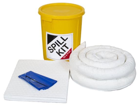 Oil & Fuel Spill Kit Yellow Plastic Drum 35ltr (Pack of 3) - OSK3