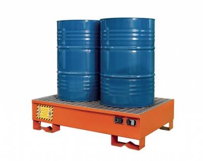 Painted Steel Spill Pallet for 2 Drums  StarwaR Certified - ECO302A