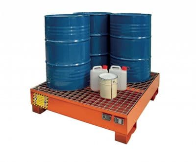 Painted Steel Spill Pallet for 4 Drums  StarwaR Certified - ECO304A