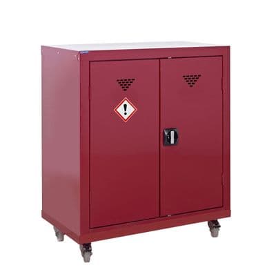Pesticide & Agrochemical Mobile Cupboard - 1 Shelf - H1040 x W900 x D460mm - CP109046MRXX