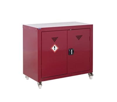Pesticide & Agrochemical Mobile Cupboard - 1 Shelf - H840 x W900 x D460mm - CP849046MRXX