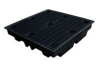 Recycled Low Profile Drum Spill Pallet For 4 x 205ltr Drums 230ltr Sump - BP4LR