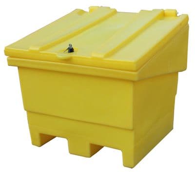 Rock Salt Bin with Hinged Lockable Lid 865 x 790 x 820mm 250ltr Capacity - GRITBIN