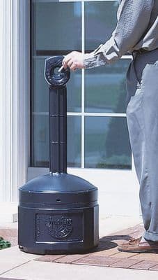 Smokers Cease-Fire Cigarette Bin / Ashtray Black - 26800D
