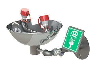 Wall-Mounted Eye & Face Shower with Open Stainless Steel Basin STD-85G(D)