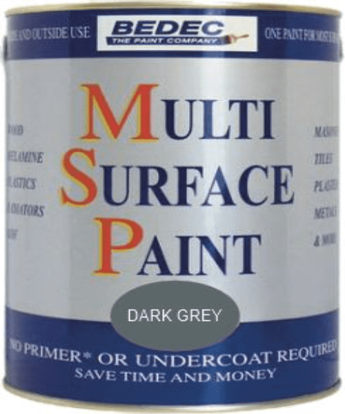 BEDEC MULTI SURFACE PAINT DARK GREY SATIN 750ML