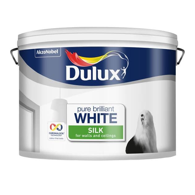 Dulux 10L Pure Brilliant White Emulsion Silk