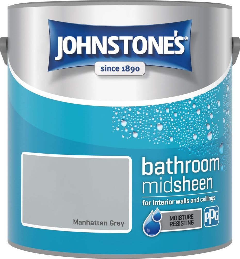 Johnstone s Manhattan Grey Bathroom Emulsion 2 5L