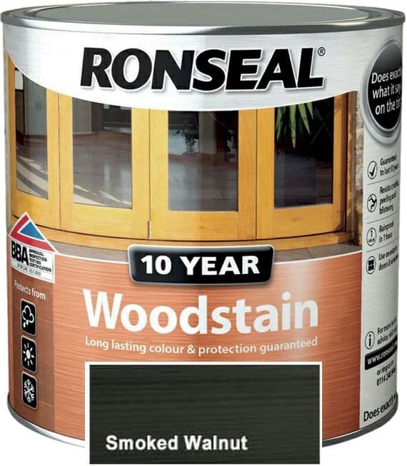 Ronseal 10 Year Woodstain Smoked Walnut 250ml
