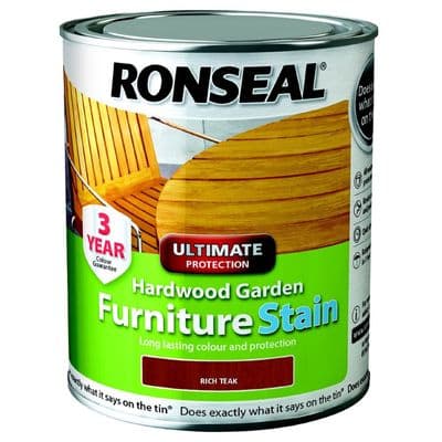 Ronseal 750ml hardwood garden stain Rich Teak