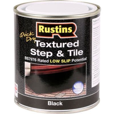 Rustins Quick Dry Textured Step & Tile Paint Black 500ml