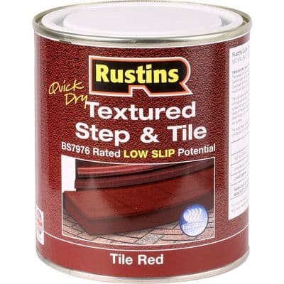 Rustins Quick Dry Textured Step & Tile Paint Tile Red 500ml