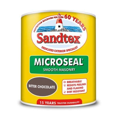 Sandtex 1L Bitter chocolate smooth masonry paint