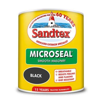 Sandtex 1L Black smooth masonry paint
