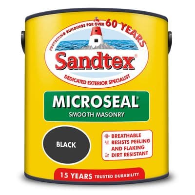 Sandtex 2.5L Black smooth masonry paint