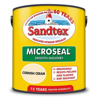 Sandtex 2.5L Cornish cream smooth masonry paint