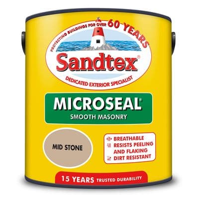 Sandtex 2.5L Mid Stone  smooth masonry paint