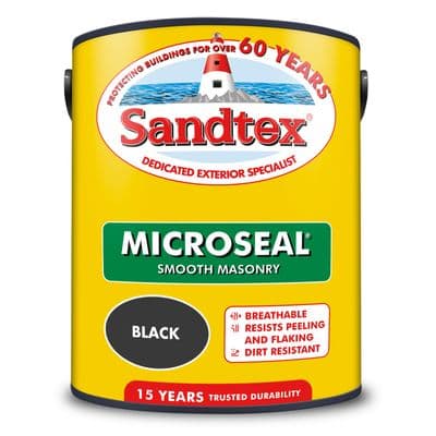 Sandtex 5L Black smooth masonry paint