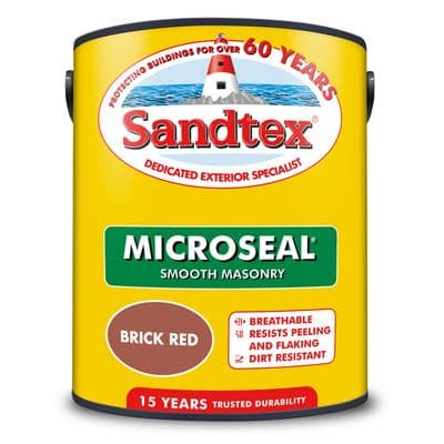 Sandtex 5L Brick Red smooth masonry paint